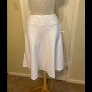 NWOT Merona - Linen white flare midi skirt, Size: 4